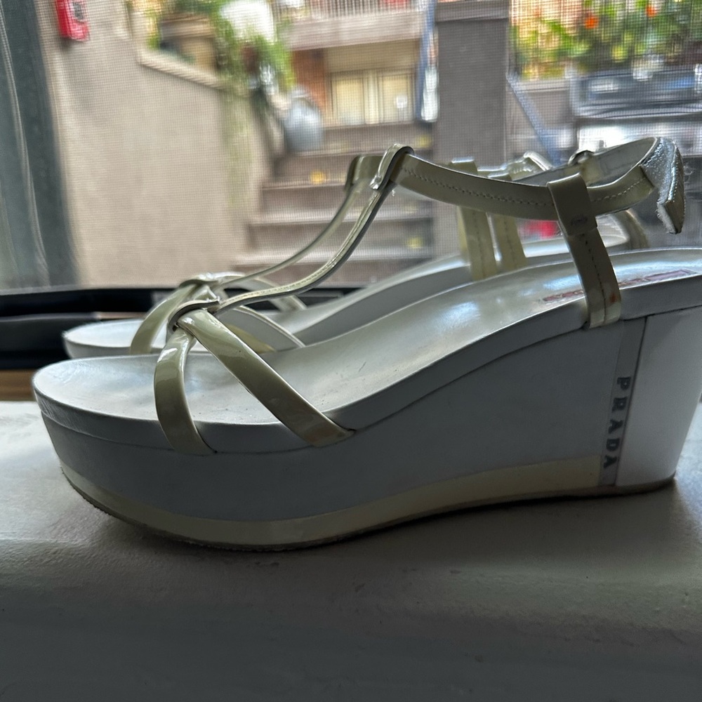 Prada Platform Strappy Sandals Velcro 38.5